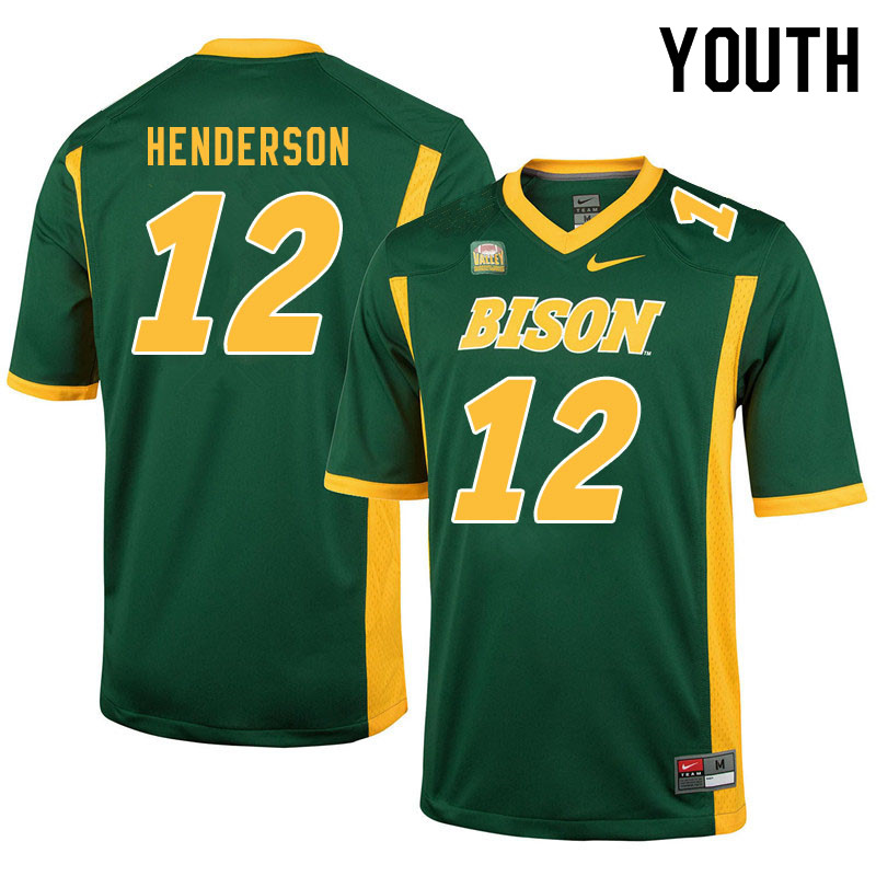Youth #12 Braylon Henderson North Dakota State Bison College Football Jerseys Sale-Green - Click Image to Close